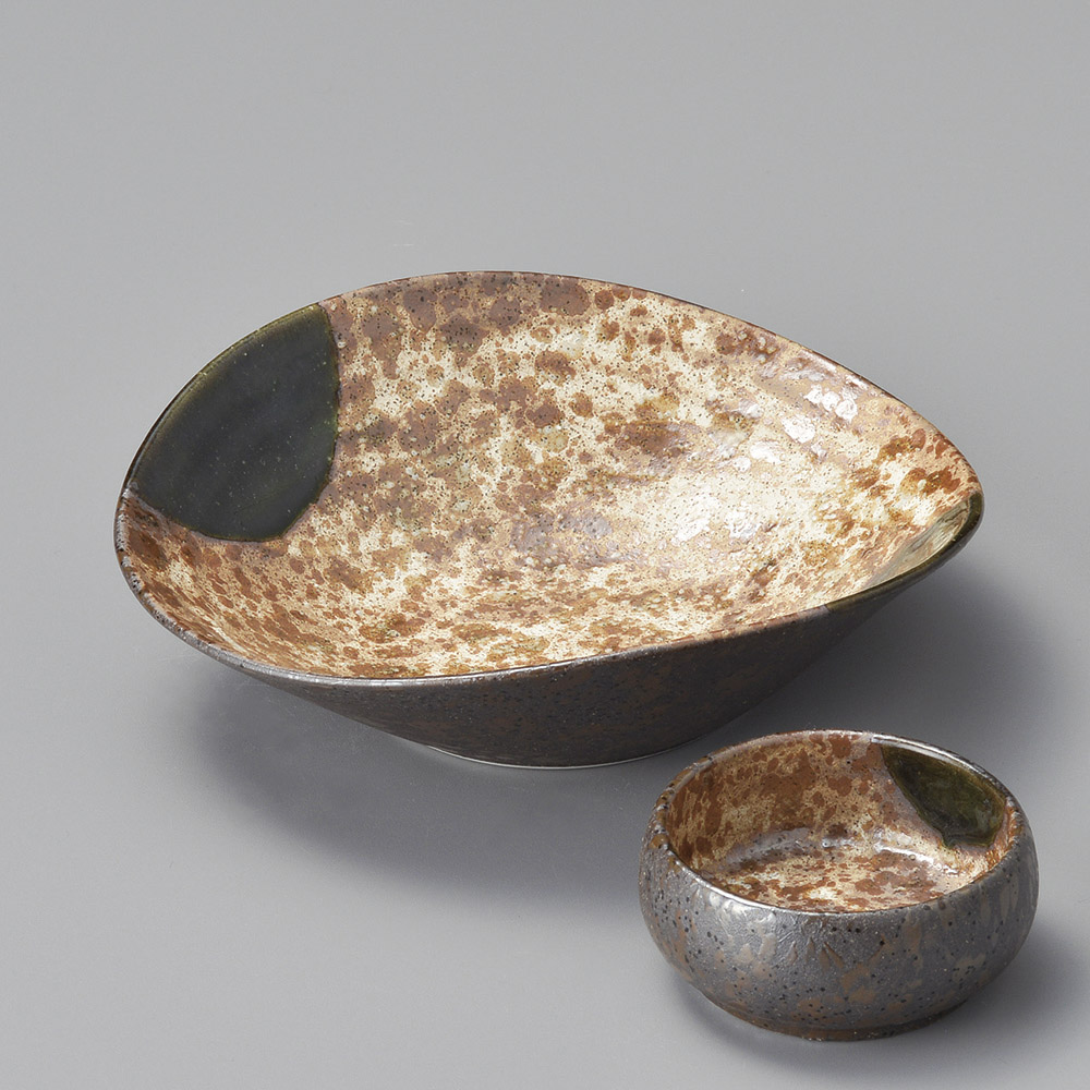 04527-139 / 오리베 굴곡형 그릇 세트 / 16.6×15.1×5㎝ /  일본그릇