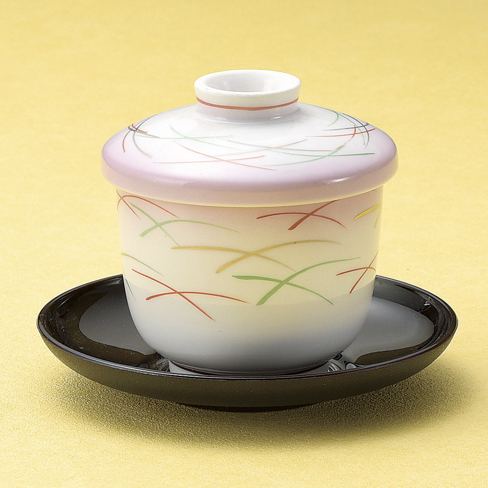 16809-139 / 보라색 불어 사무라이 교토 무시 set (받침 접시 포함)/ 7.6×8.6㎝・210㏄ /  일본그릇