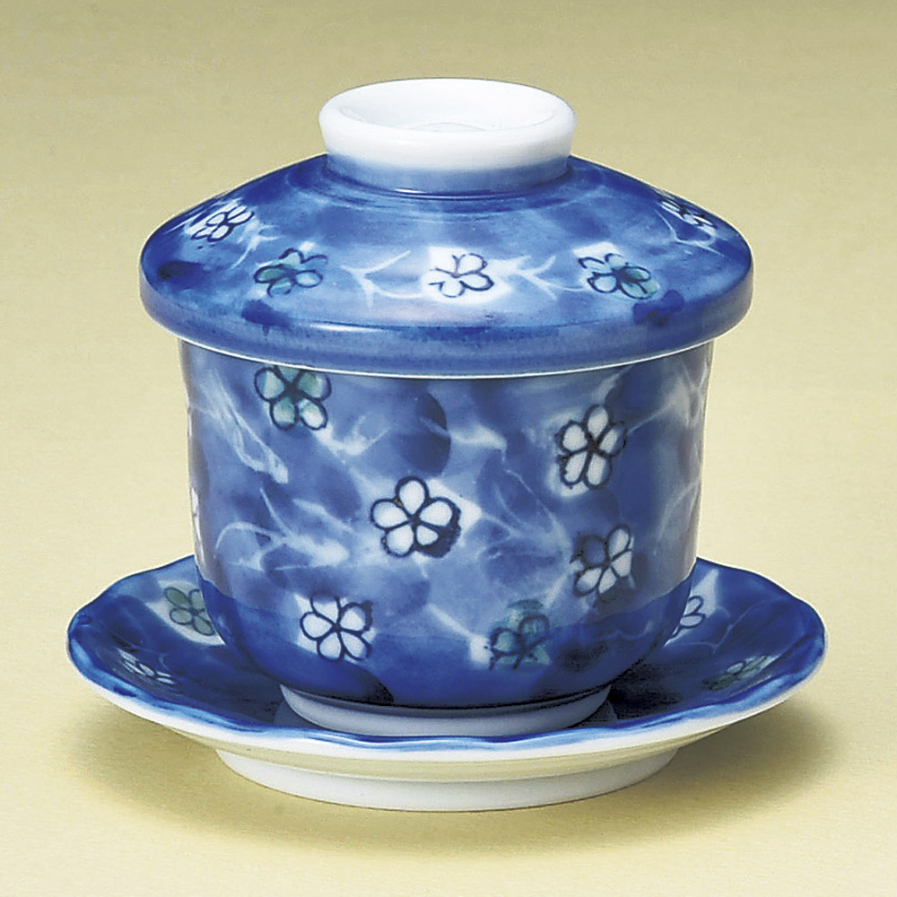 16903-559 / 더미 꽃 당초 무시 경(소) set (받침접시 포함) / 7.3×8㎝・160㏄ /  일본그릇