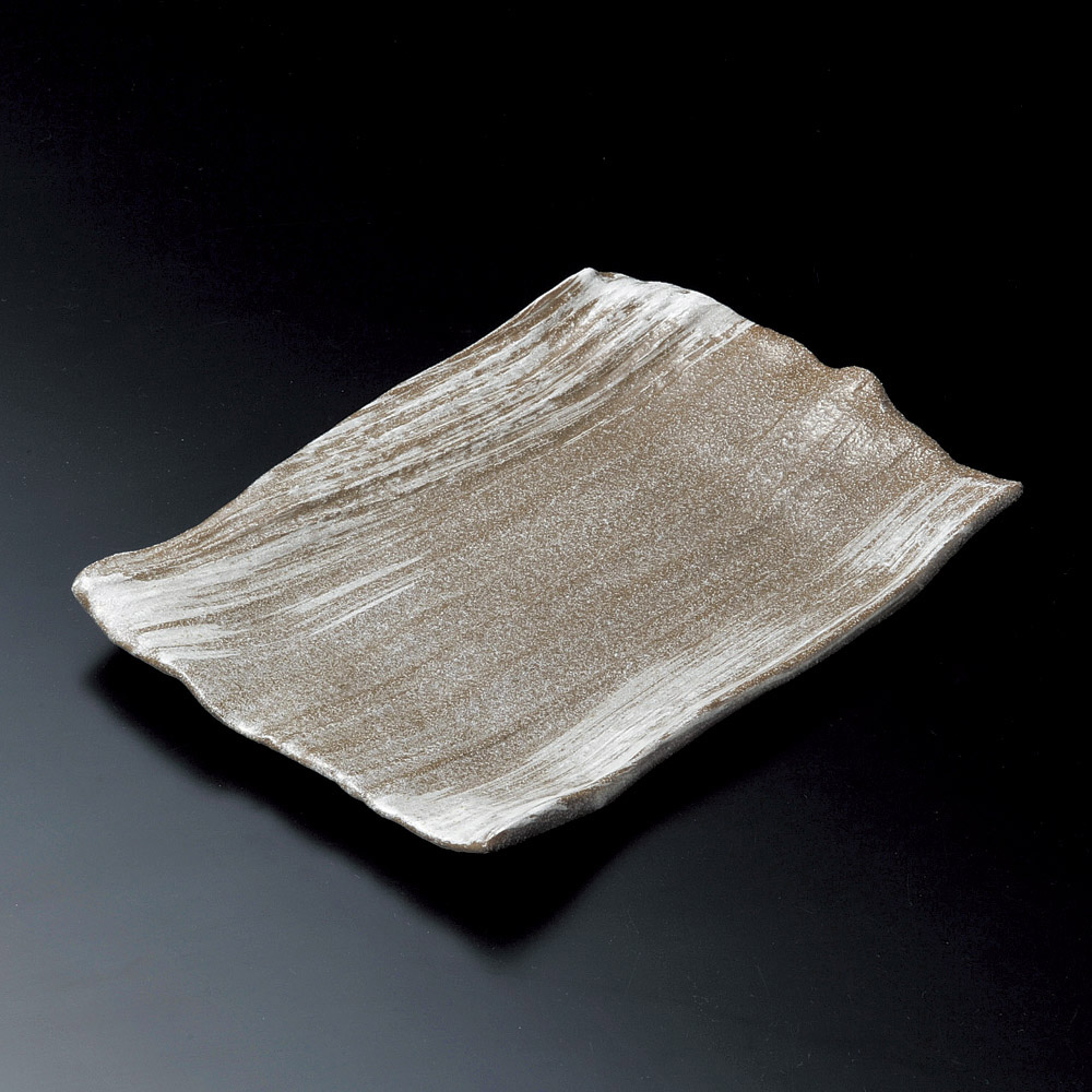 18911-649 / 유키시노 10호 장각접시 / 32×23×3.3㎝ /  일본그릇