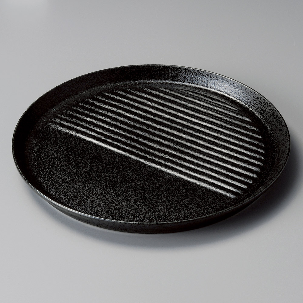 21309-469 / 흑요 25㎝ 튀김 접시 / 25×2.3㎝ /  일본그릇