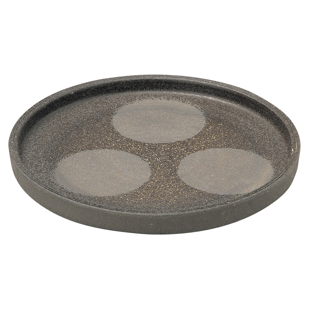50163-149 / 탄화토 7.5 절립 둥근 접시 / 22.7×2.5㎝ /  일본그릇