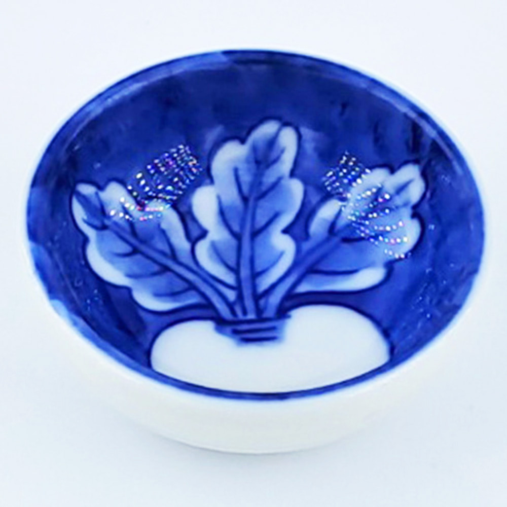 블루 야채 그림  다용도 작은 소스 접시 일반종지 미니 oj101-011 일본그릇