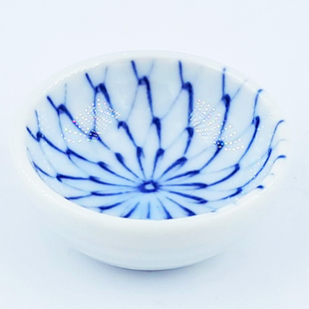 블루 플라워 패턴 다용도 작은 소스 접시 일반종지 미니 oj101-013 일본그릇