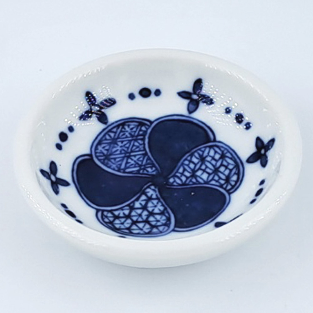 블루 단색 패턴 플레이팅 다용도 미디움 소스 접시 일반종지 중 oj103-066 일본그릇